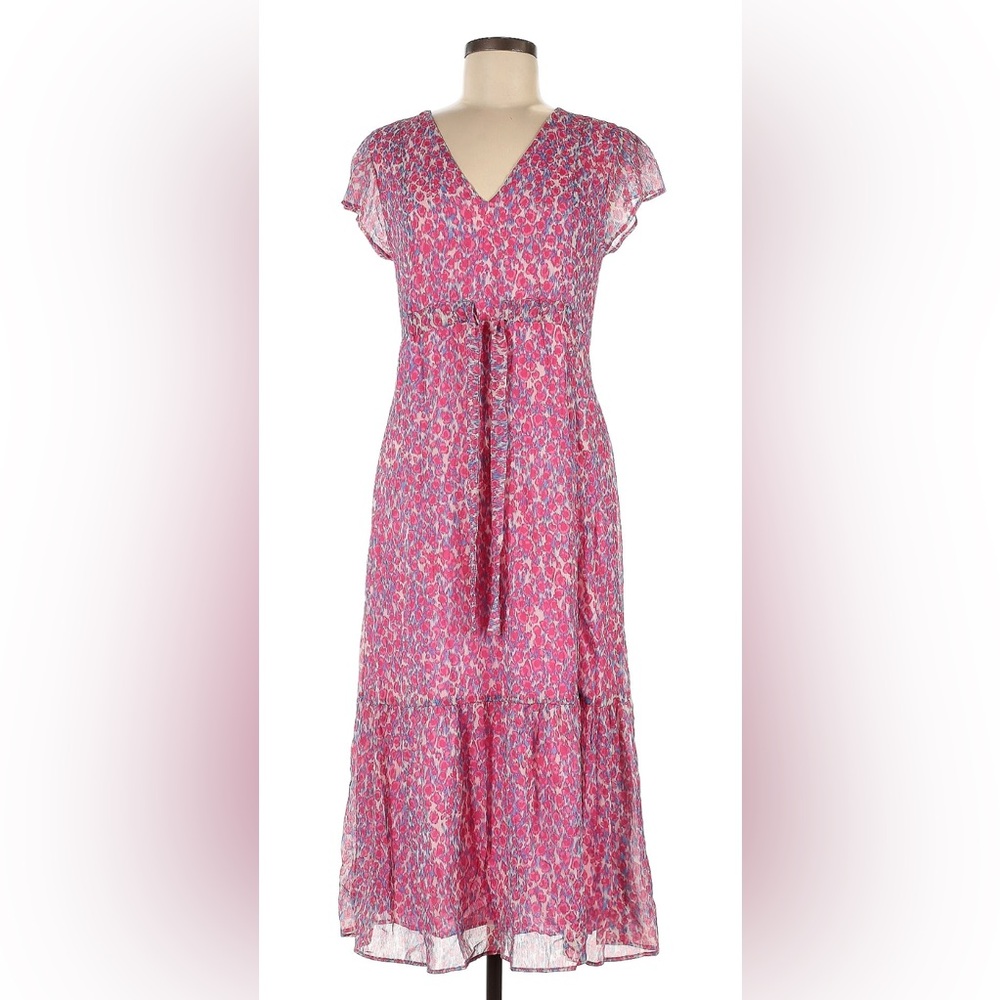 Feminine Spring Midi Dress - Pink